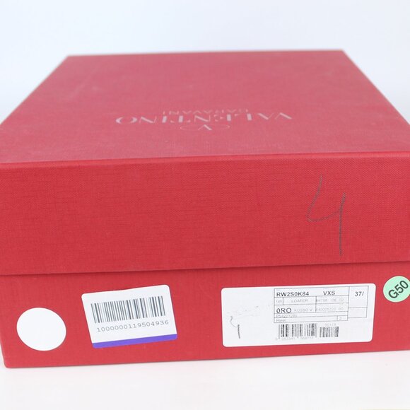 NEW VALENTINO GARAVANI Rockstud Fringed Leather Loafers, EU 37.5 Red, New in Box - Picture 16 of 16